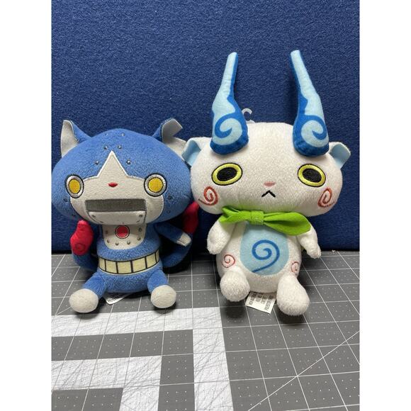 YoKai Watch Plush Robonyan & Komasan Lot Of 2 - Picture 1 of 7